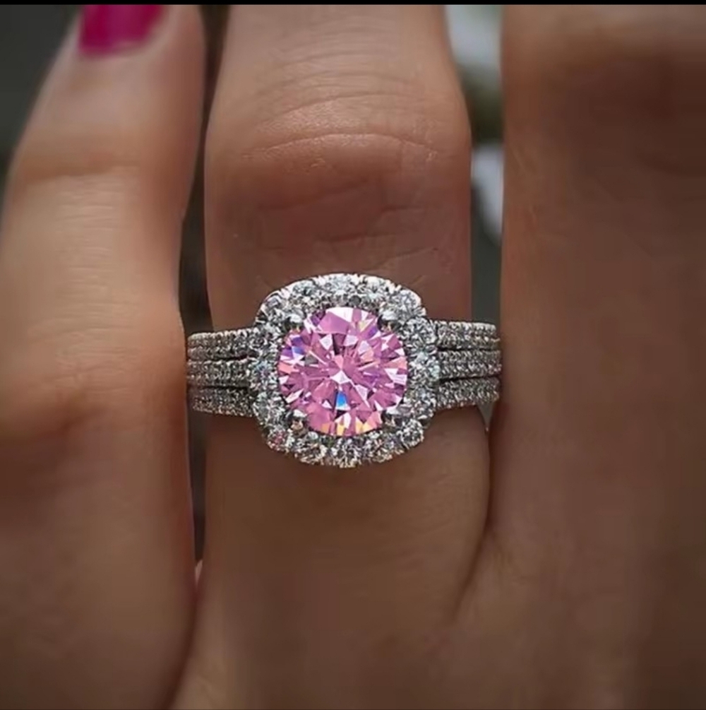 #50 Trendy Brilliant Cubic Zirconia Luxury Engagement Ring Fashion Jewelry